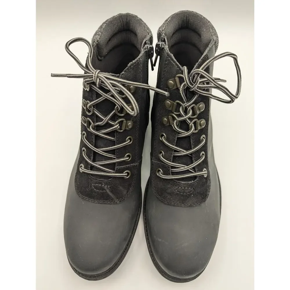 Clarks | Raisie Vita Boot Ankle Leather Zip Up & Tie | Sz 9.5 W - Picture 2 of 12